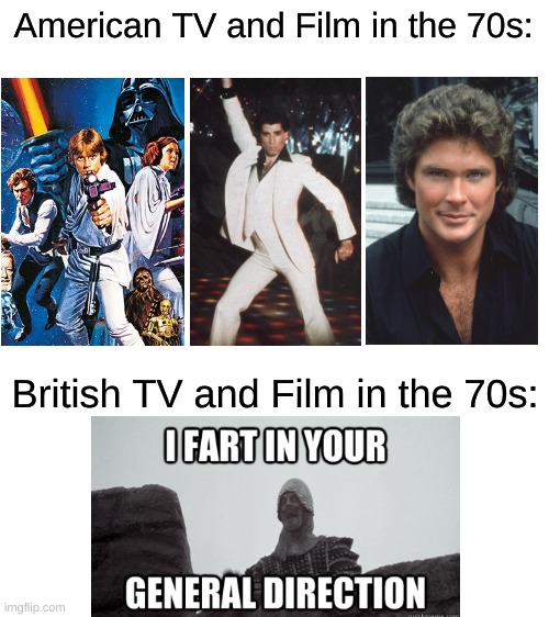 US vs UK entertainment in the 70s